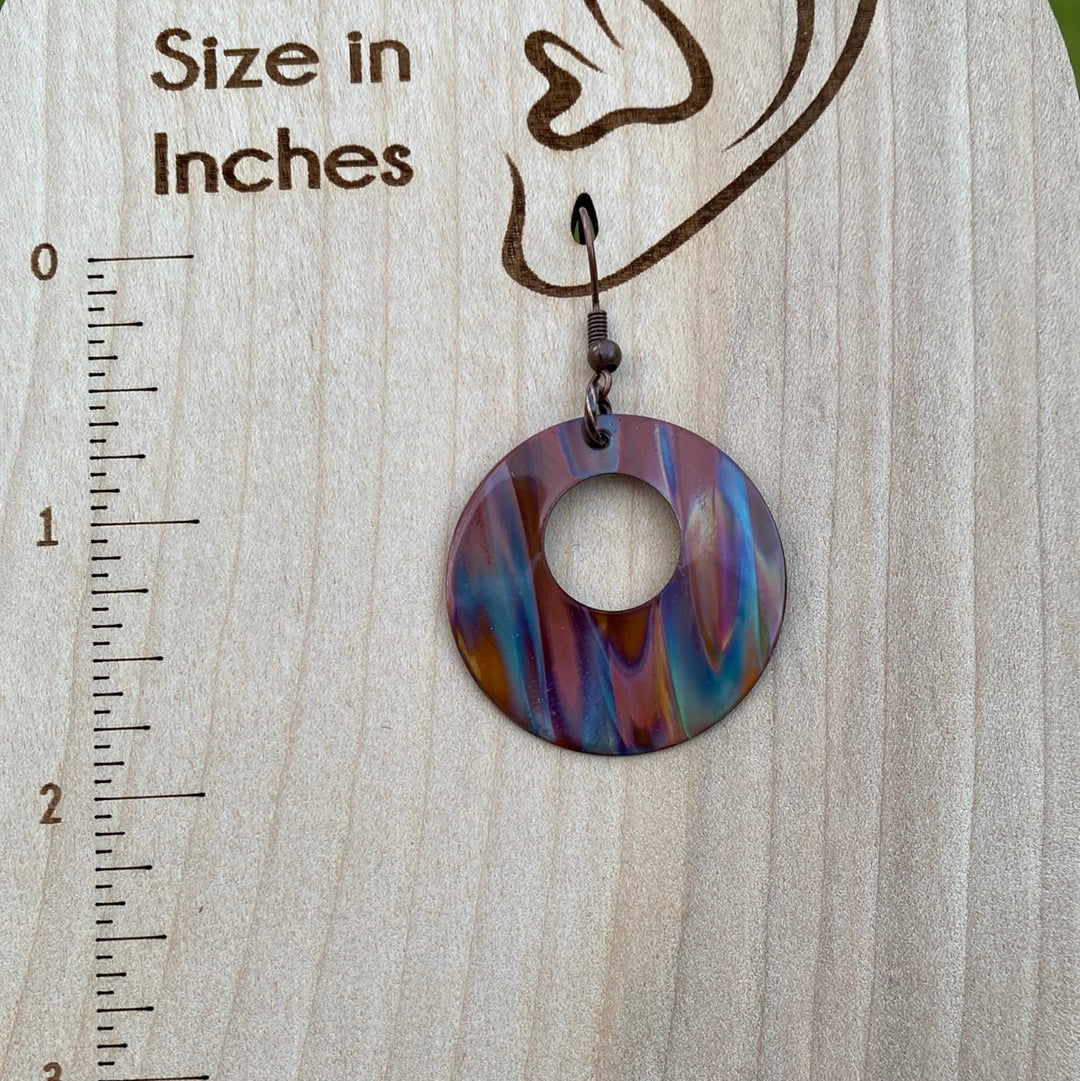 Fire Painted Copper Earrings