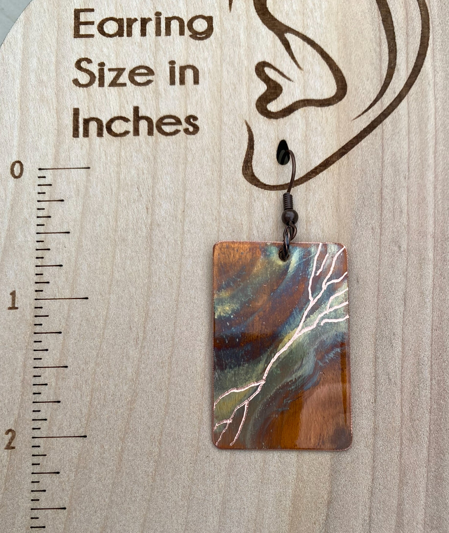 Fire Painted Copper Earrings
